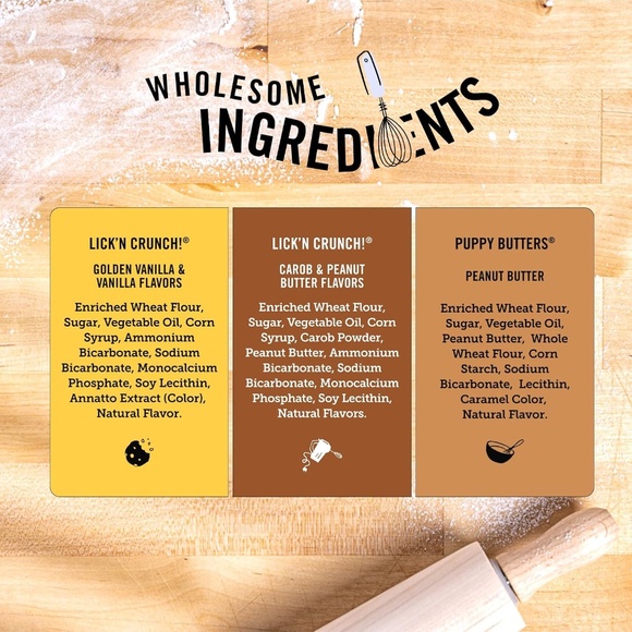 Treats- Three Dog Bakery Lick'n Crunch! Sandwich Cookies Variety Pack 3 Pack New - Picture 4 of 5